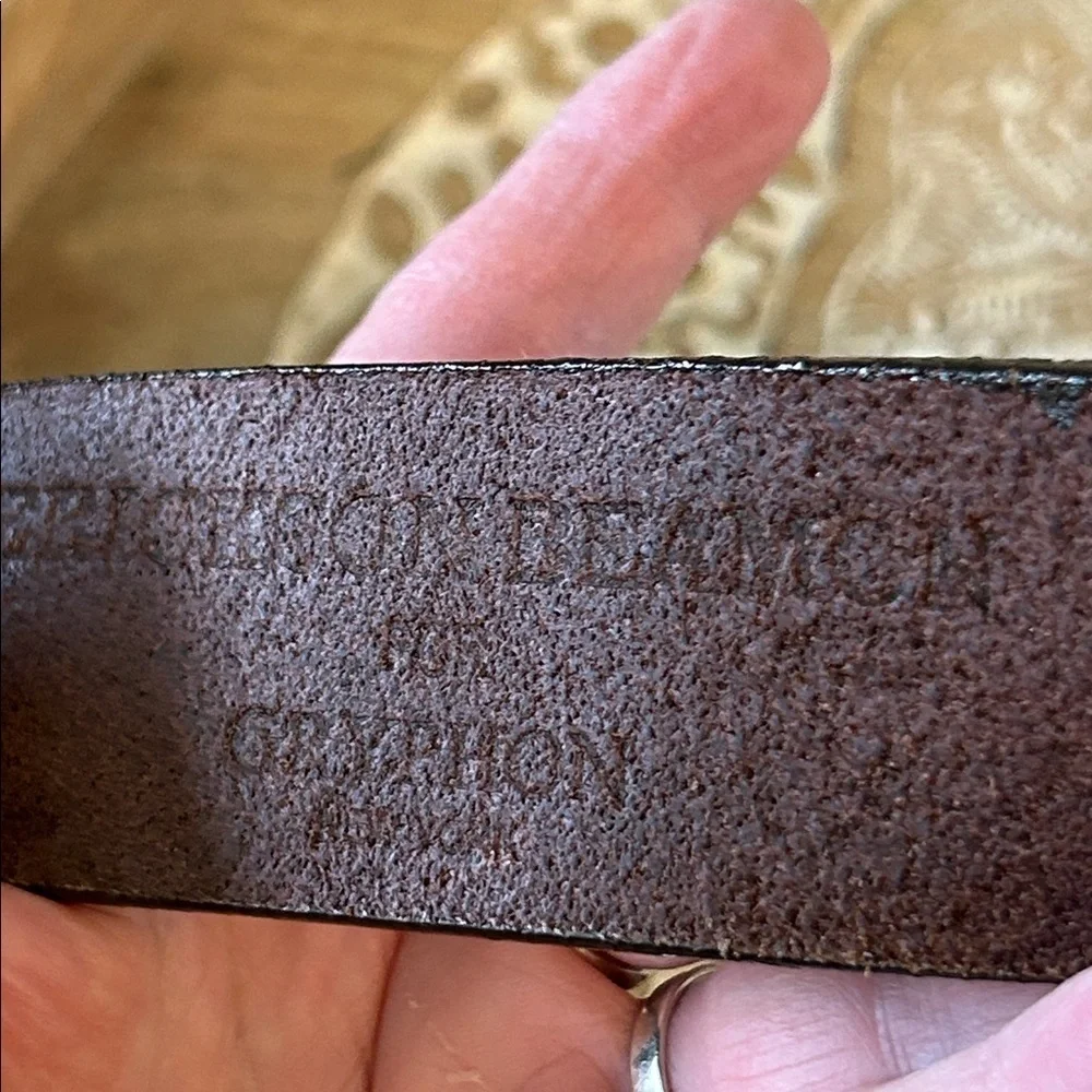 ERICSON BEAMON LEATHER BELT WITH DECORATIVE BUCKLE FOR GOYPHON NEW YORK